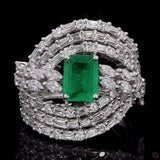 Emerald Lattice Ring