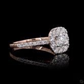 Halo Carcanate Solitare Ring