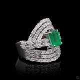 Emerald Lattice Ring