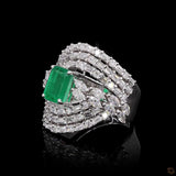 Emerald Lattice Ring