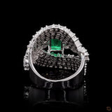 Emerald Lattice Ring